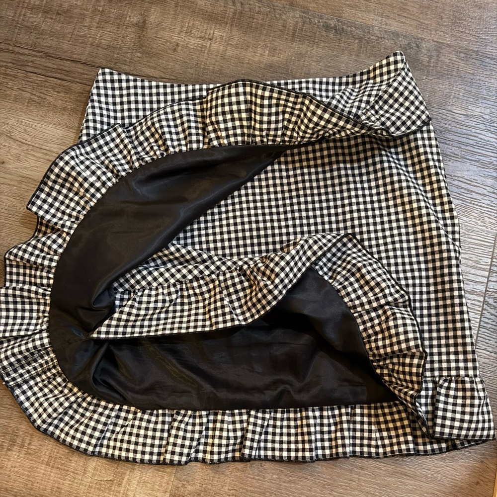Minimum Black & White Gingham Ruffle Skirt Size M… - image 8